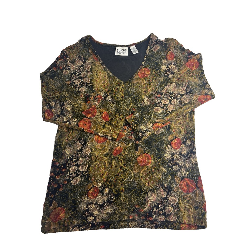 Vtg Enchanted Forest Fairy Grunge Earthy Y2K Indie Rave Women Top Chicos 1